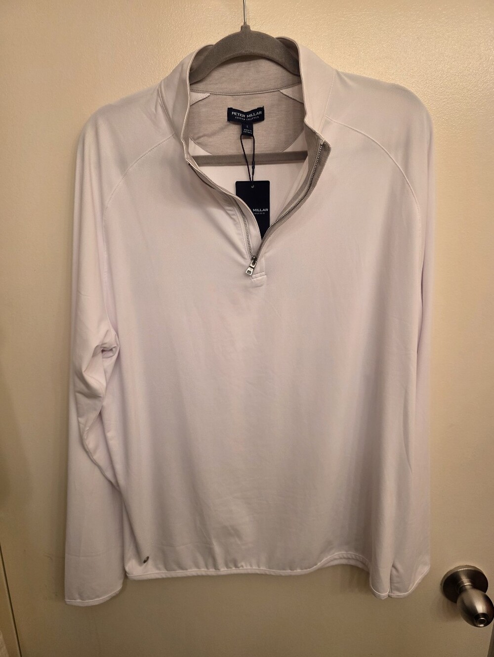 Peter Millar Stealth Performance 1/4 Zip Pullover - White